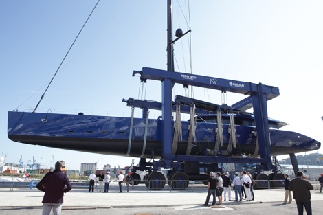 Image for article Wally launches world's largest carbon-fibre sloop